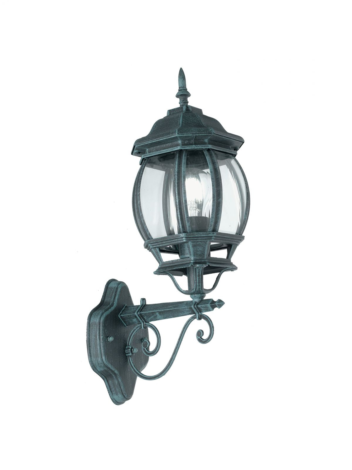 Applique lanterna per esterno IP44 in alluminio nero pennellato verde diffusore vetro lampada 1XE27 non inclusa SANTIAGO Applique lanterna per esterno IP44 in alluminio nero pennellato verde diffusore vetro lampada 1XE27 non inclusa SANTIAGO